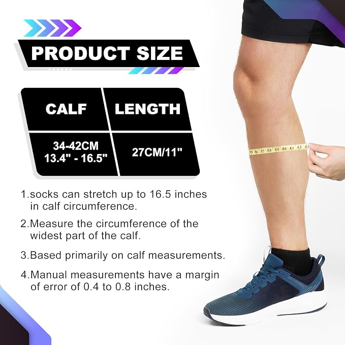 Junely 3 Pairs Calf Compression Sleeve for Men and Women | Running Athletic Nurses Work Support Travel Flight Sports