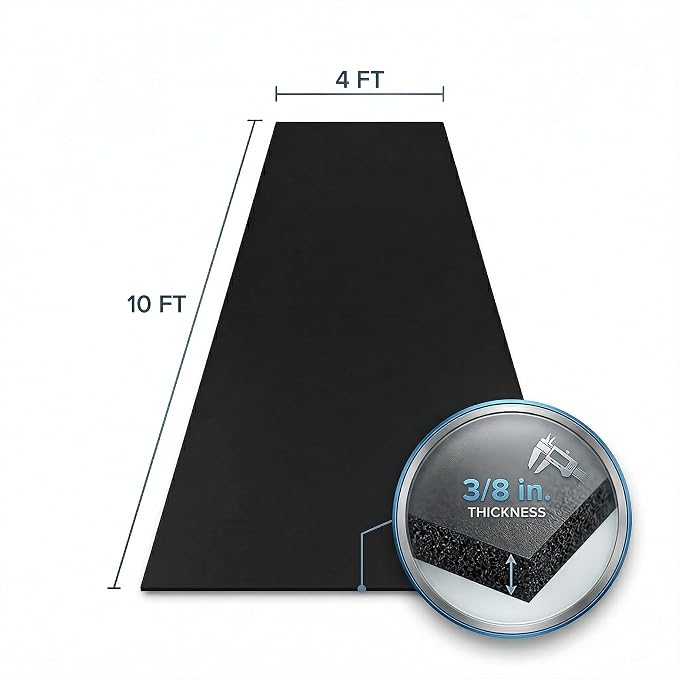Flooring Inc's 1/4" Thick Tough Rubber Flooring Roll | Flexible Recycled Rubber Floor Mats for Home Gym | Heavy Duty Rubber Mat for Home Gyms, Sheds, Horse Stall Mat or Trailer