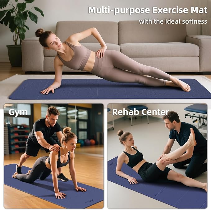 ILILI Foldable Yoga Mat 10mm, Extra Thick, Extra Long, 75x26x0.4 Inch, TPE | Non-Slip Grip, Easy Carry&Storage, Comfort Cushion, SGS Safe, Suitable for Yoga, Pilates, Home Exercise&Outdoor Travel