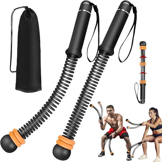 2PCS Portable Ropeless Battle Ropes with Adjustable Weight Rings | Cordless Battle Rope for Home Gym, HIIT Workout, Low-Impact Cardio, Strength Training, Fitness Equipment for Women & Men