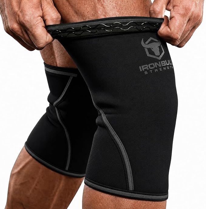 Iron Bull Strength Knee Sleeves 7mm (1 Pair) - Compression Brace & Knee Sleeve For Weightlifting, Powerlifting & Cross Training - Knee Support for Squats - Men & Women