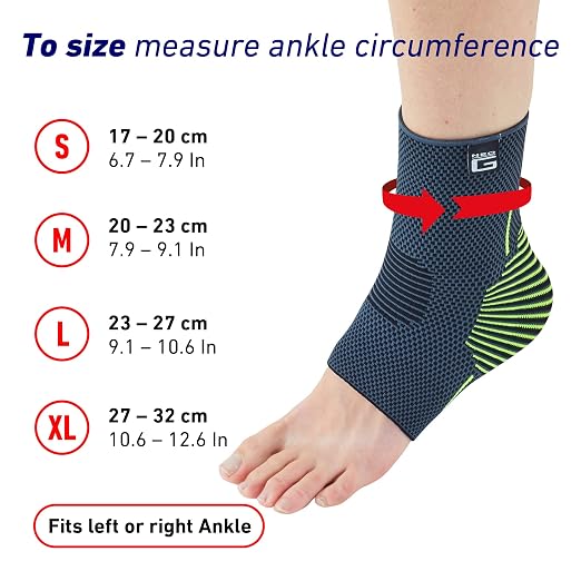 Neo-G Ankle Compression Sleeve Sports – Active – Ankle Compression Sleeve for Running - Lightweight, Elastic, Helps with Strains, Weak Ankles, Injury Recovery, Ankle Swelling Relief - XL