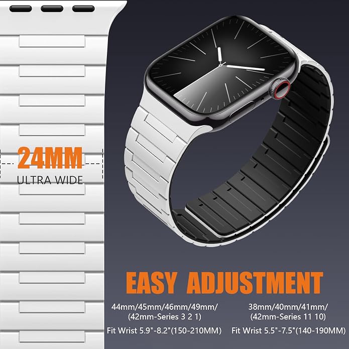 SNBLK Magnetic Watchband Compatible with Apple Watch for Men 44mm 45mm 46mm 49mm 42mm 41mm 40mm 38mm Women, Silicone Sport Strong Magnet Strap for iWatch Series 11 Ultra 3 Ultra 2 Se 10 9 8 7 6 5 4 1