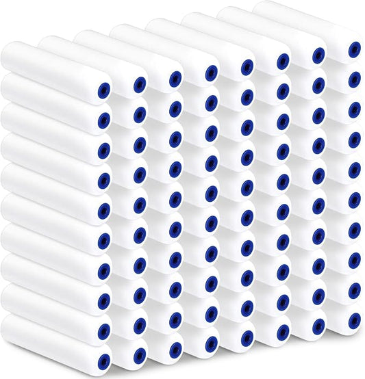 Leumoi 80 Pack Foam Paint Roller 6 Inch Small Paint Roller Covers High Density Foam Roller Sponge Rollers for Painting Doors Wall Cabinet Cupboards Ceilings Brings Smooth Finishes Flat Surfaces