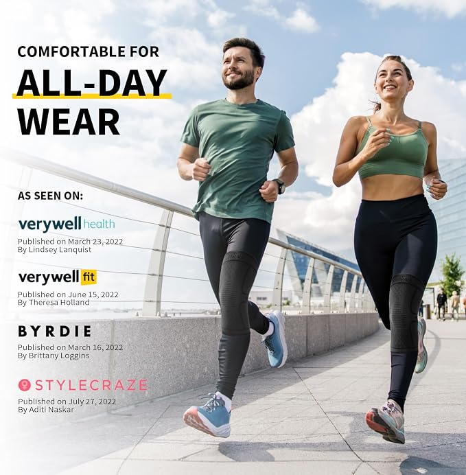 CAMBIVO 2 Pack Knee Brace, Knee Compression Sleeve for Men and Women, Knee Support for Running, Workout, Gym, Hiking, Sports (Beige,X-Large)