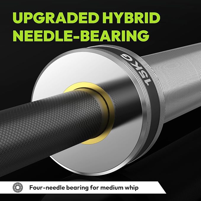 HANDBODE 35 lb Olympic Barbell 6.5 ft, 2 Inch Womens Bars, 1000 lb Capacity | Spring Steel Construction, Knurled Grip, Weightlifting, Bench Press, Deadlift, Squat, Home Gym Strength Training
