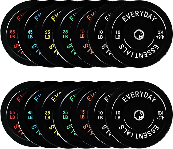 Fitvids 2-Inch Olympic Bumper Plates, Perfect Weight Plates for Weightlifting and Strength Training, Multiple Weights Available