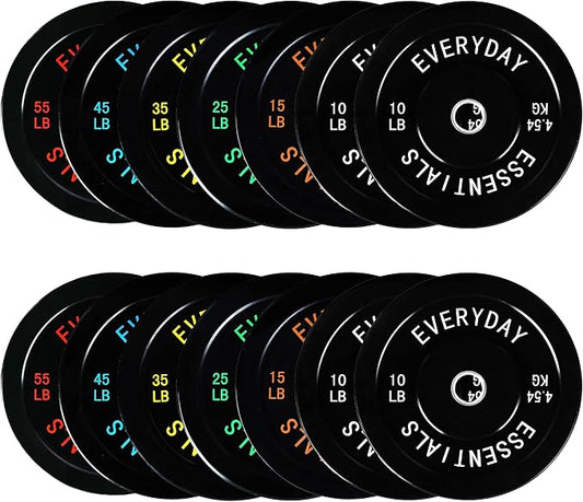 Fitvids 2-Inch Olympic Bumper Plates, Perfect Weight Plates for Weightlifting and Strength Training, Multiple Weights Available