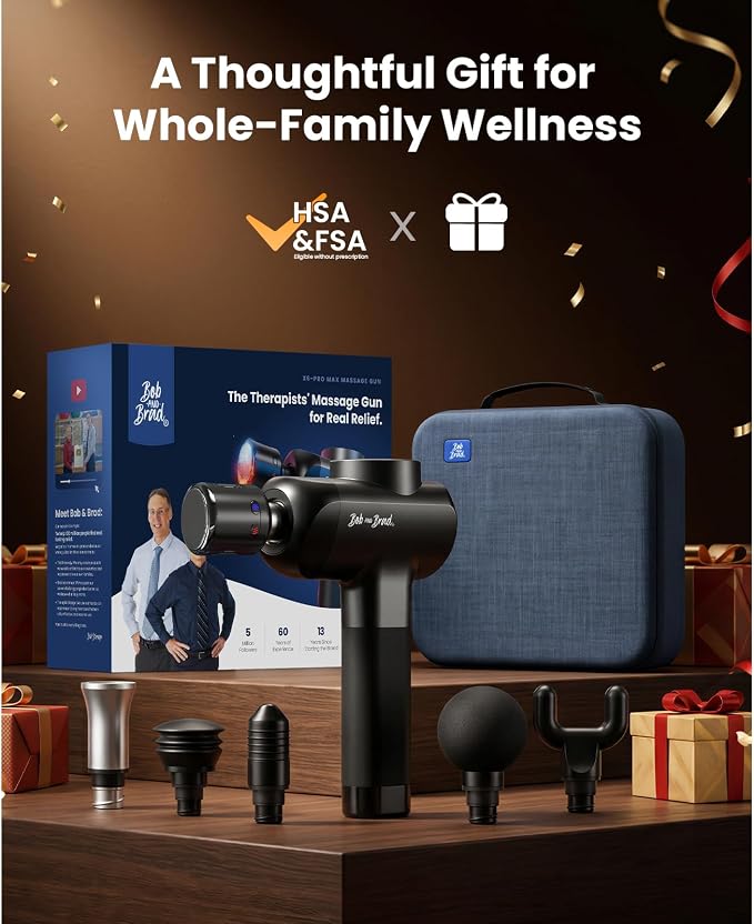 BOB AND BRAD X6 Pro Max Massage Gun with Heat and Cold, FSA Eligible HSA | Deep Tissue Percussion Massager Gun for Athletes, Metal Head & 5 Speeds, Handheld Muscle Massager for Body & Back Pain Relief