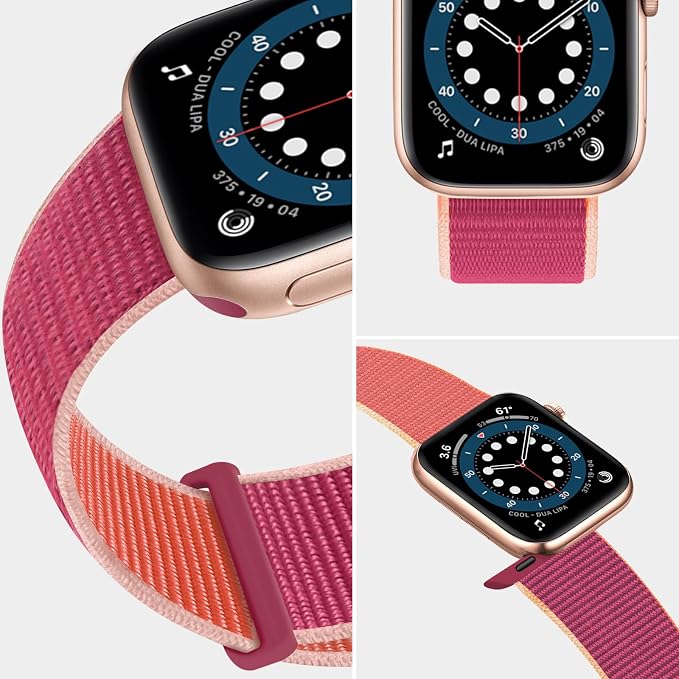 Sport Loop Band Nylon Women Men Stretchy Elastic Braided Wristband | Nylon Sport Loop Wristband Compatible with Apple Watch Ultra 2 38/40/41/42/44/45/46/49mm For iWatch Series 1-11 SE