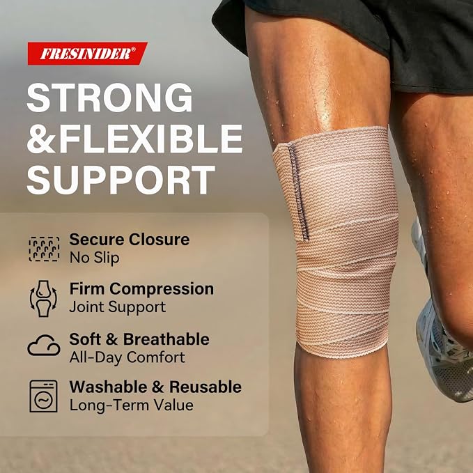 FRESINIDER Premium Elastic Bandage Wrap 3 Inch, 24 Pack, Hook and Loop | Versatile 3-Inch Cotton Compression Wrap for Ankle, Wrist and Elbow; Bulk Box for Clinics, Teams and First-Aid Stations.