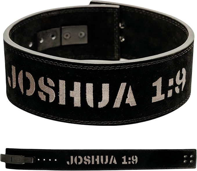 Christian Lever Weightlifting Belt 10mm | Faith Lever Weight Belt for Men, Secure Steel Lever Buckle, Durable Reinforced Thick Leather Construction, Lever Gym Belt