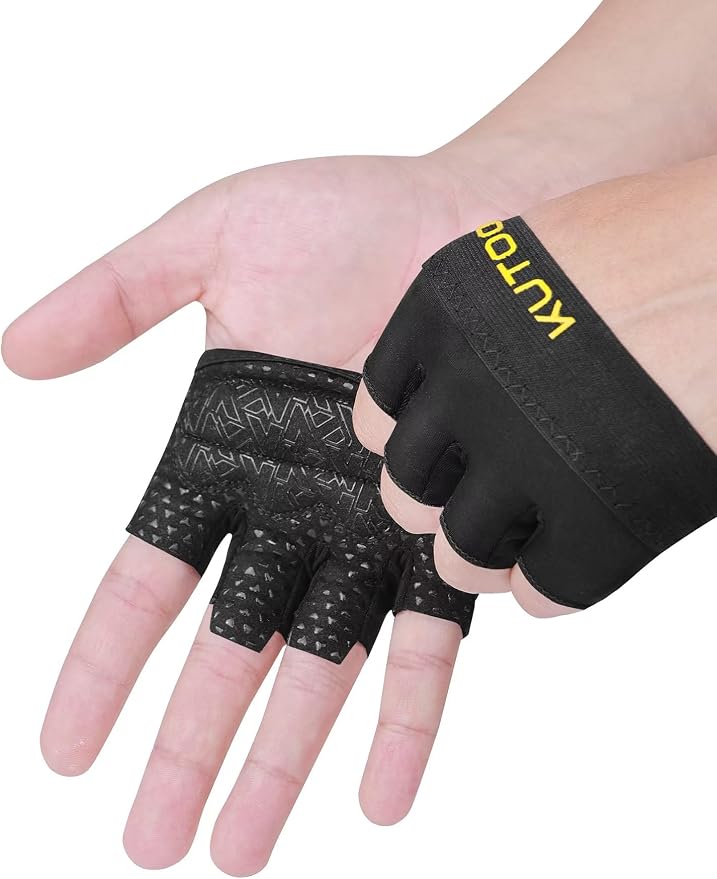 KUTOOK Weight Lifting Workout Gloves for Men/Women, 3mm XRD Padding Grip Gym Gloves, Breathable Partial Gloves for Calluses, Weightlifting Gloves for Exercise, Kettlebell, Pull-Ups, Cross Training