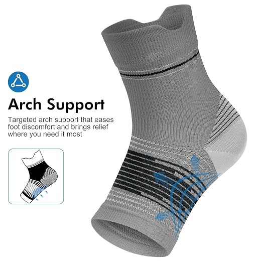 PAPLUS 6 Pairs Compression Socks with Arch Support for Plantar Fasciitis | Ankle Brace for Achilles Tendonitis, Heel Pain, Arthritis, Plantar Fasciitis Relief, Foot Compression Sleeve for Women, Men