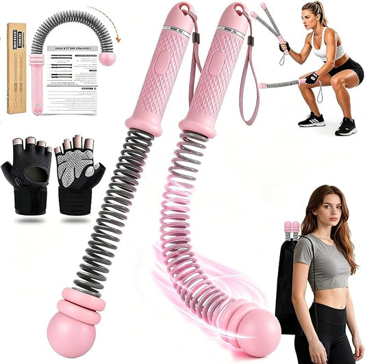 Cordless Battle Ropes for Home Gym – Adjustable Weighted Ropeless Ropes with Non-Slip Handles & Gloves, Portable No-Anchor-Point Workout for HIIT, Strength, Low-Impact Cardio, Men & Women