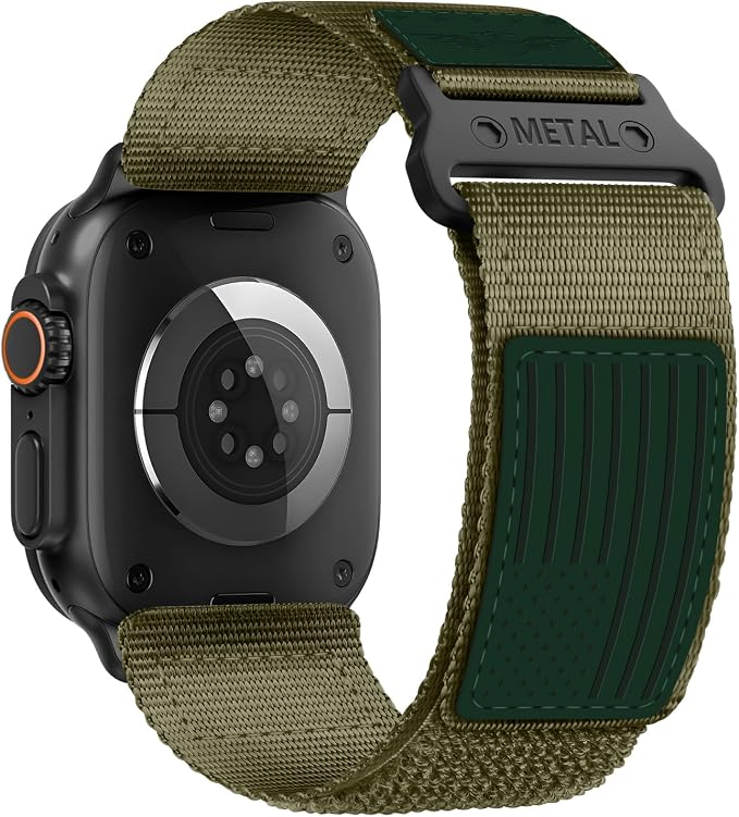 Rugged Nylon for Apple Watch Ultra 2/ Ultra 3 Band Series 11/10/9/8/7/6/5/4/3/SE iWatch Bands Men,Soft Woven Stars-Stripes Flag Wristbands Strap for Apple Watch Ultra 3/2/1 49mm 46mm 45mm 44mm 42mm
