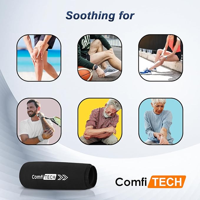 ComfiTECH Elbow Ice Pack Wrap for Arm, Knee & Calf, Flexible Ice Sleeve, L | Multi-Use Gel Ice Sleeve for Tennis Elbows, Golfers Arm, Reusable Cold Compression for Elbow Joint & Muscle Relaxation