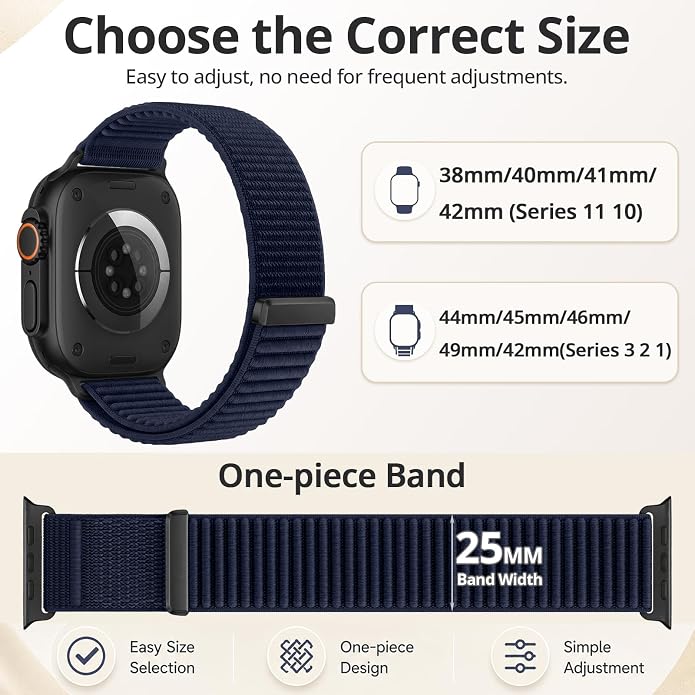 Nylon Loop Sport Band Compatible with Apple Watch Ultra 3 2 Band 49mm 46mm 45mm 44mm 42mm 41mm 40mm 38mm Women Men, Stretchy Strap Elastic Fabric Wristband for iWatch Series 11 10 SE 9 8 7 6 5 4 3 2 1