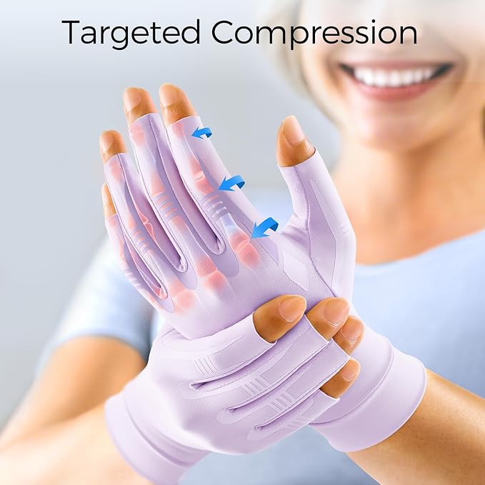 FREETOO All-Around Compression Arthritis Gloves for Women Men for Pain | Carpal Tunnel Relief,Hand Compression,Swelling,Trigger Finger,Edema;Crochet,Typing,Sleeping,Work,Gaming,Driving,Daily Use