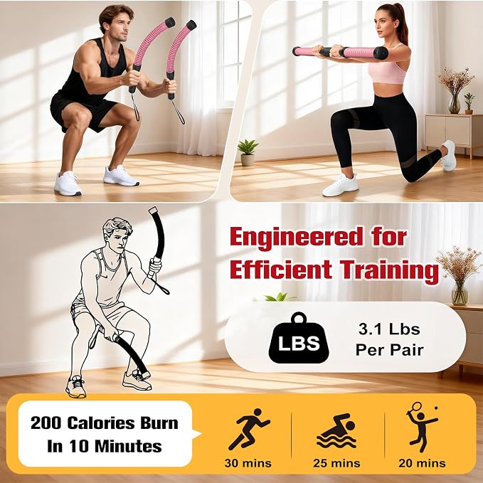 Relife Ropeless Battle Ropes，Weighted Cordless Battle Ropes for Home Gym | Portable Home Gym Equipment for HIIT, Strength Building, Low-Impact Cardio for Men & Women