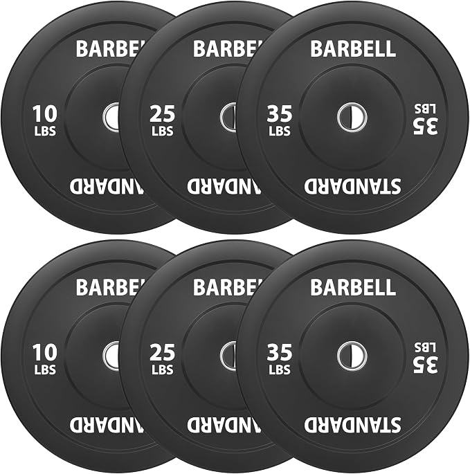 Mikolo Olympic Weight Plates, 2-Inch Rubber Weight Plates with Steel Insert, Bumper Plates for Strength Training, Weight Plate