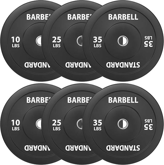 Mikolo Olympic Weight Plates, 2-Inch Rubber Weight Plates with Steel Insert, Bumper Plates for Strength Training, Weight Plate