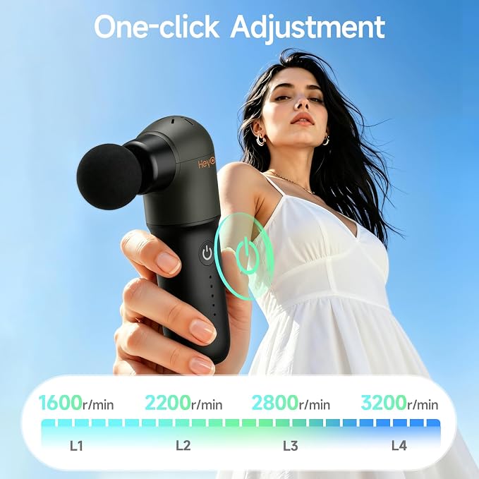 Super Mini Massage Gun, Deep Tissues Percussion Muscle Massager | Compact Sports Travel Massage Gun, FSA Eligible Portable Massager Gun for Her Him, Handheld Massager Gun HSA Eligible Black