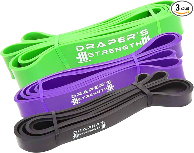Draper's Strength Heavy Duty Resistance Stretch Loop Bands for Powerlifting Workout Exercise and Assisted Pull Ups