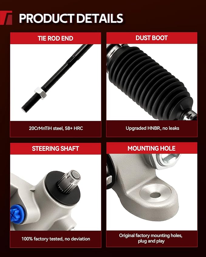 Torchbeam Power Steering Rack & Pinion Assembly Fit for 1993-1998 Golf, 1993-1999 Jetta, 1995-2002 Cabrio, 1992-1994 Corrado, Hydraulic System Steering, Replaces OEM 26-1815