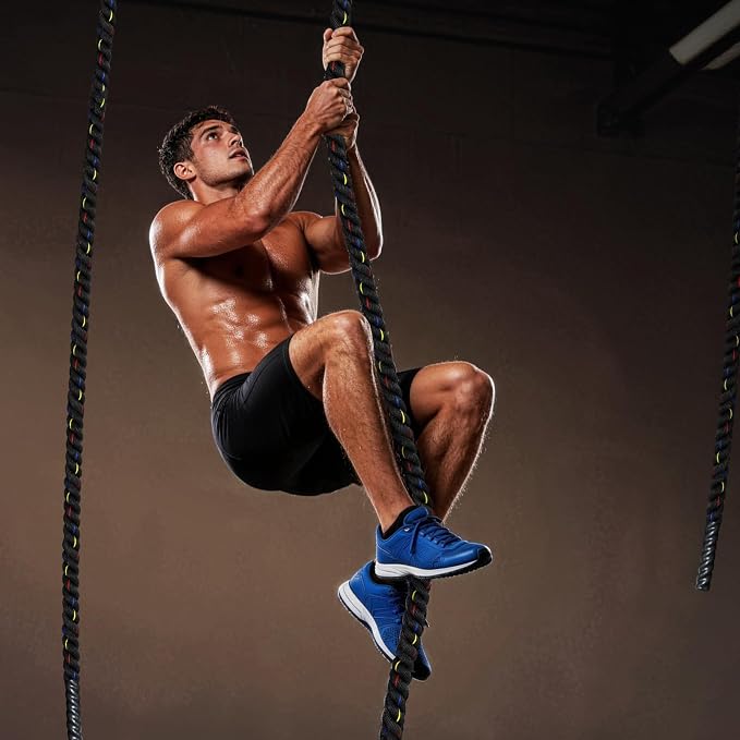 Climbing Rope Gym Workout - 1.5inch Diameter with 10FT 15FT 20FT 30FT 40FT Gym Climb Rope Heavy Duty Workout Exercise Ropes for Adults Indoor Outdoor Strength Training