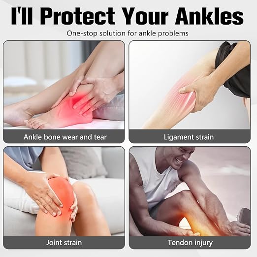 2Pcs Ankle Brace Compression Support Stabilizer,Lace-Up Sports Basketball Sprain Recovery Men Women Adjustable Foot Ankle Orthopedic Grade Tendonitis Protection (Black Gray)