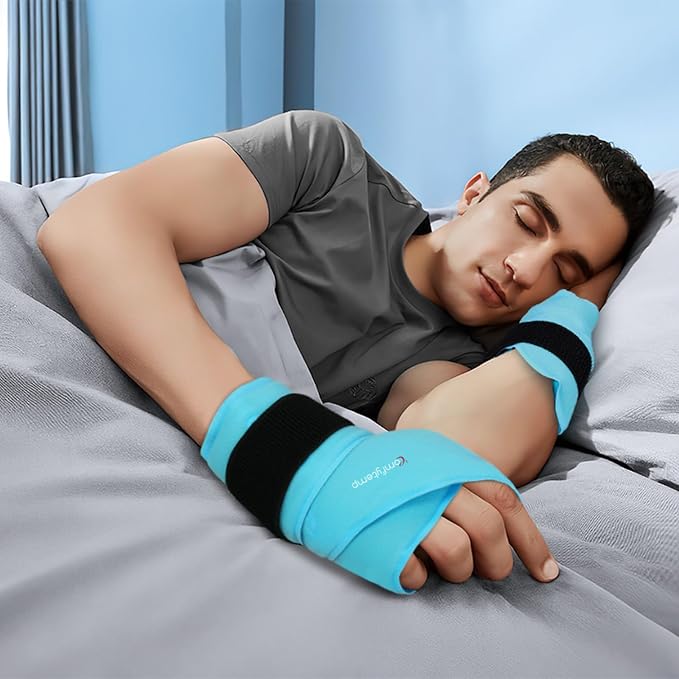 Comfytemp 24.5" Extra Long Wrist Ice Pack Wrap for Carpal Tunnel Relief, 2Packs | FSA Eligible HSA, Reusable Gel Wrist Brace Hot Cold Compress for Hand Forearm Pain, arthritis, Computer Overuse Injuries