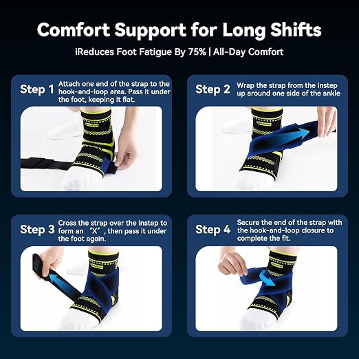 Ankle Brace for Men & Women,Sprained Ankle Support with Dual Silicone Pads,Ankle Compression Sleeve with Adjustable Strap,Targeted Compression for Plantar Fasciitis Relief (Black, X-Large)