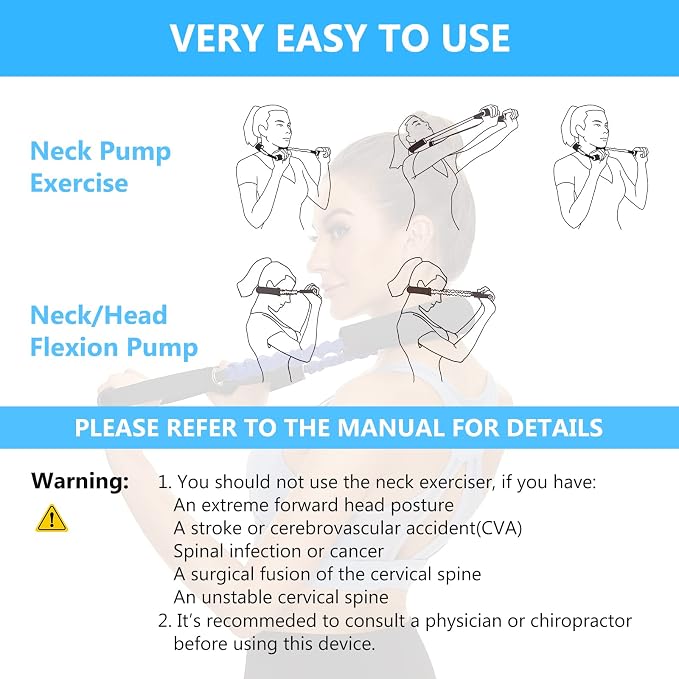 Neck Stretcher Exerciser, FSA/HSA Eligible, Cervical Traction Device for Neck Pain Relief and Spine Alignment. Portable Neck Traction Exerciser for Home/Office, Neck and Shoulder Relaxer Easy to Pull.