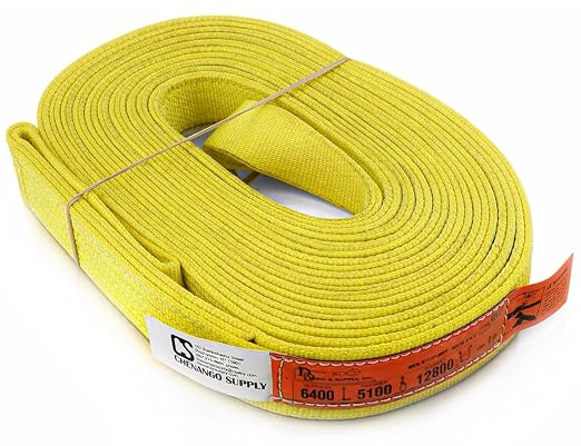 DD Sling 2" × 40' Nylon Lifting Sling – USA Made, 6,400 lb Vertical, 5,100 lb Choker, 12,800 lb Basket – 2-Ply Heavy Duty 900 Webbing, Type 4 Twisted Eye & Eye Rigging Sling