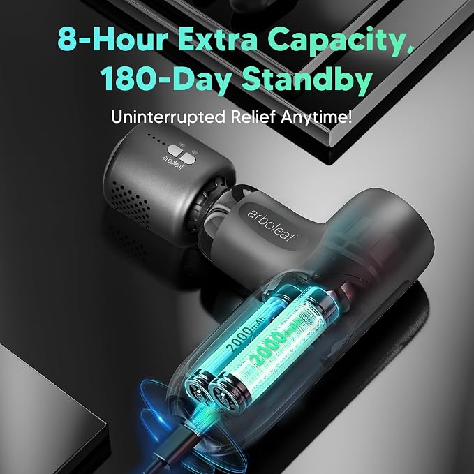arboleaf Mini ThermaCool Massage Gun, Hot & Cold Percussion Muscle Relief | hot and cold percussion, back muscle relief, quiet handheld, travel size, Gifts for Him and Her