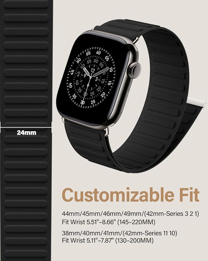 Magnetic Link Sport Band Compatible with Apple Watch Bands for Men Women | Patented Solo Loop Band 40mm 38mm 41mm 44mm 45mm 42mm 49mm, Sport Strap for iWatch Series 11 10 9 8 7 6 5 4 3 2 1 Ultra SE