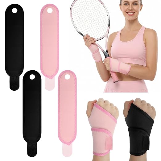 Kids Wrist Brace 4 Pack, Wrist Support Braces Adjustable Compression | Flexible Adjustable Wrist Stabilizer with Compression Straps Supportive Wrist Guard for Kids Sports and Night Sleeping Use