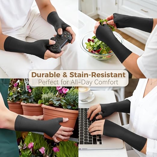 Thumb Sleeves Compression Brace（1 Pair）, Thumb CMC Support, Lightweight Thumb and Wrist Brac for Arthritis Tendonitis Sprain, for Left & Right Hand - L size