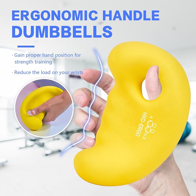 HXD-ERGO Ergonomic Dumbbells Weights Set-Hand Weights for Women at Home, Ear Dumbbells Weights for Pilates, Yoga, Jogging,StrengthTraining