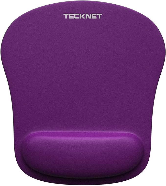 TECKNET Ergonomic Mouse Pad with Wrist Support | Soft Memory Foam, Fast Rebound, Pain Relief，Waterproof Surface, Non-slip Base
