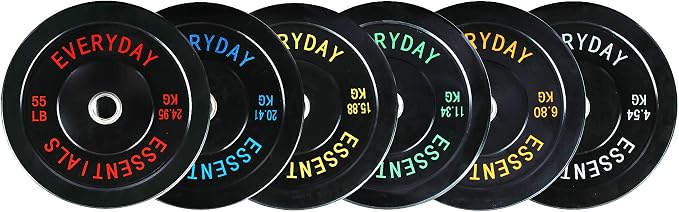 BalanceFrom Color Coded Olympic Bumper Plate Weight Plate with Steel Hub