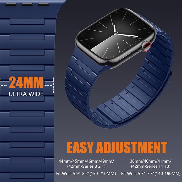 SNBLK Magnetic Watchband Compatible with Apple Watch for Men 44mm 45mm 46mm 49mm 42mm 41mm 40mm 38mm Women, Silicone Sport Strong Magnet Strap for iWatch Series 11 Ultra 3 Ultra 2 Se 10 9 8 7 6 5 4 1