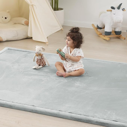 1.5" Thick Baby Play Mat for Floor,79x158 Large Memory Foam Tummy Time Mat | Ultra Soft Playmat for Baby,Tummy Time Foam Mats,Cushioned for Infant,Kids and Toddler Crawling,Easy Care