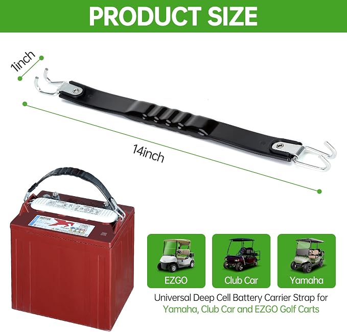 10L0L Golf Cart Battery Lifting Strap, Universal Golf Cart Deep Cell Batteries Carrier Strap for Trojan Battery, Fit for Yamaha, Club Car and EZGO