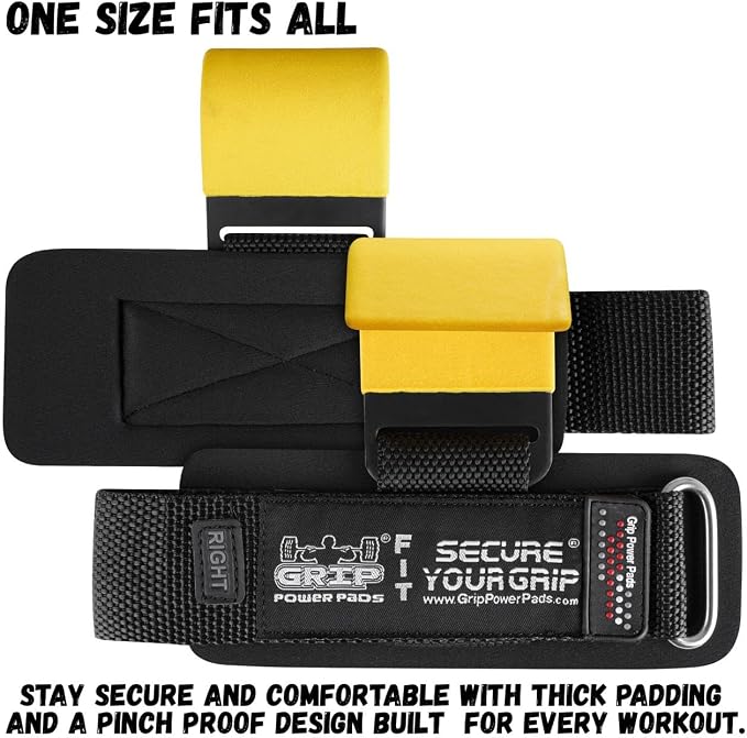 Weight Lifting Rod Hooks Heavy Duty Wrist Wraps Power Weight Lifting Training Gym Grips Straps Set of 2