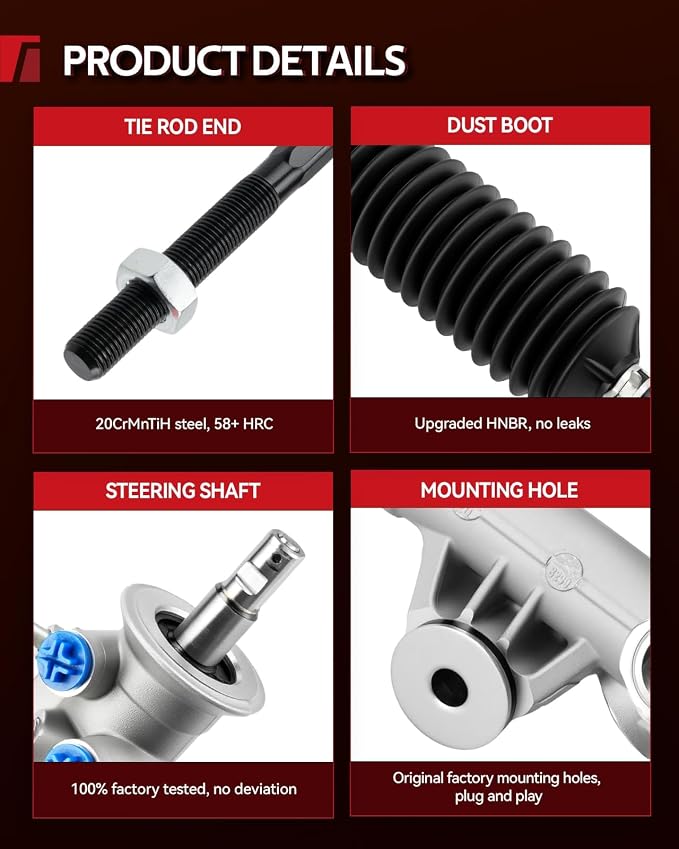 Torchbeam Hydraulic Steering Rack & Pinion Kit Fit for 1999-2006 Silverado 1500/Sierra 1500 RWD, 2007 Silverado 1500 Classic/Sierra 1500 Classic, Only for RWD, with Outer Tie Rod Ends, OEM 22-1000