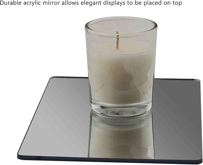 Marketing Holders 2 Pack Acrylic Mirror Sheet 4" x 6" Replacement DIY Reflective Plastic Tile Portable Lightweight Flat with Rounded Corners for Makeup Bags Purses and Traveling