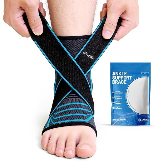 Ankle Brace Plantar Fasciitis Relief, Adjustable Strap Men Women | Achilles Tendonitis & Compression Wrap, Breathable Nylon, Sports & Daily Recovery Support