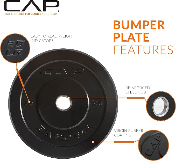 CAP Barbell Rubber Olympic Bumper Plate | Multiple Options/Colors